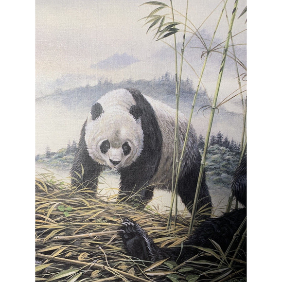 PRC China Giant Panda Vintage Fine Art Souvenir Print & Matching Set Mint Stamps - Picture 6 of 16